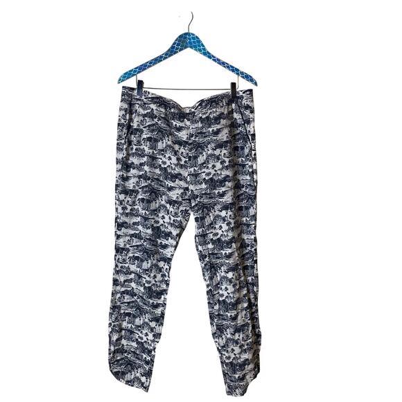 Marine Layer Pants - MARINE LAYER Allison Toile Print Pull-On Lightweight Pants Size XL
